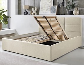 Posteľ Domango 140x200 cm, béžová látka