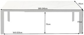 Rozťahovací jedálenský stôl X7 180-240cm biely mramor