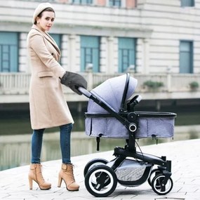 Tutumi Tutumi, zateplené rukávy pre detský kočík, šedá-modrá, NAZ-01264