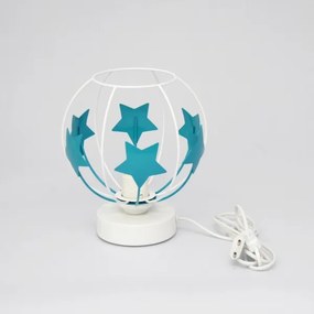 Detská stolná lampa STARS 1xE27/15W/230V tyrkysová/biela