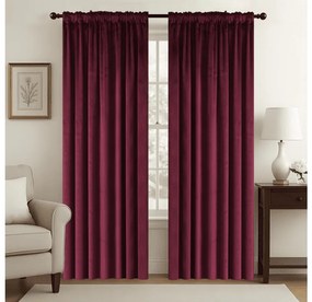 Zatemňovacia záclona VELVET 140x250 cm, vínová Zavesenie: Kovové krúžky