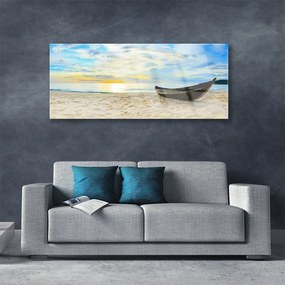 Obraz plexi Szklane loďku plaża morze 125x50 cm
