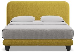 Boxspring posteľ 140x200 cm v horčicovej farbe Ilima – Makamii