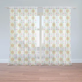 Sablio Záclony Farebné kvetinky: 2ks 150x250cm
