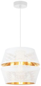 Závesné svietidlo Asti, 1x biele PVC tienidlo, g, w
