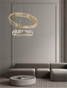 Nova Luce závesné svietidlo Aurelia zlatý kov a krištáľ Led 46W 230V 3500K I