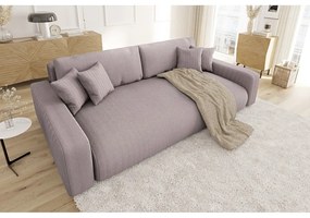 Svetloružová menčestrová rozkladacia/s úložným priestorom pohovka 234 cm Sara – Ropez