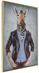 Artgeist Plagát - Zebra Ewa [Poster] Veľkosť: 30x45, Verzia: Zlatý rám