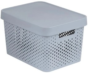 Úložný box s vekom 17 l Infinity 229168 svetlosivý