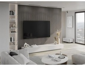 Mexen Lam-F, akustické stenové lamely 275 × 30 cm, plstený podklad 8 mm, technická dyha, dub striebristý, S105-275307-3015-007