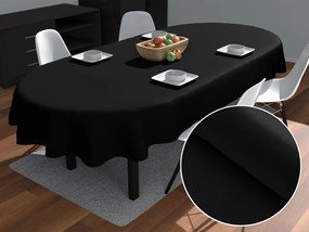 Biante Teflónový oválny obrus TF-108 Čierny bez vzoru 120x200 cm