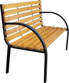 Lean Toys Drevená záhradná lavička s operadlom