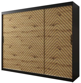 Skriňa Jodełka 1 250 čierna/dub Artisan/čierna