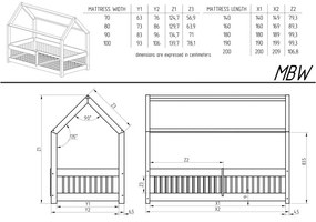 Domčeková detská posteľ z borovicového dreva s úložným priestorom a výsuvným lôžkom v prírodnej farbe 80x200 cm Mila MBW – Adeko