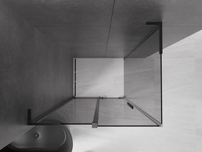 Mexen Velar L, sprchový kút s posuvnými dverami 120 x 75 cm, 8mm šedé sklo, čierna matná, 871-120-075-43-70