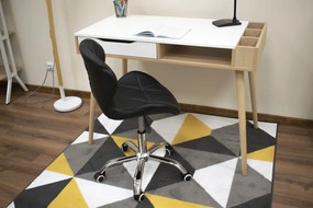 Set do pracovne ZARIMO stôl 80x40 cm, čierna + kreslo AVOLA z ekokože, čierne