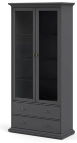 Sivá vitrína 96x201 cm Paris – Tvilum