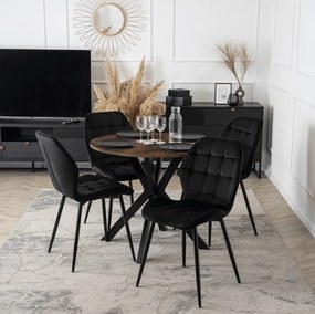 Stôl ERION 80 cm Dub Rustikál / čierny