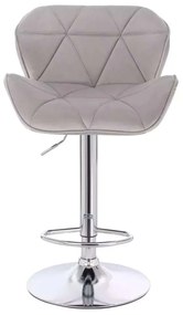 LuxuryForm DESIGN Barová stolička MILANO VELUR na striebornom tanieri - svetlo šedá