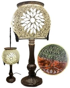 Marocká lampa  mozaika BLACK & WHITE Branches - burner 37*15