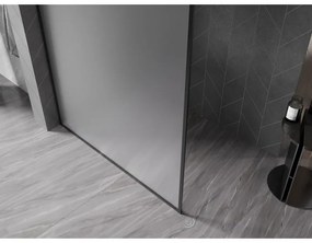 Mexen Kioto-XF, sprchová zástena s rámom 130 x 202 cm, 10mm sklo námraza, čierny profil, 800-130-104-70-30-X