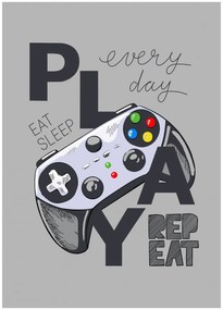 Fleecová deka Every day Play - Eat, sleep, play & repeat - 100 x 140 cm