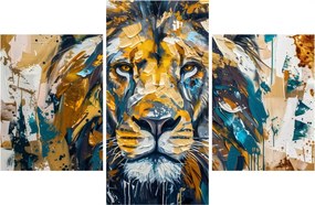 Obraz - Abstraktná olejomaľba s levom (90x60 cm)