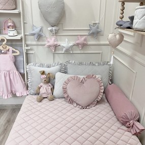 Detský zamatový prehoz, Pastel pink