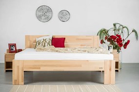 Manželská drevená posteľ z buku Vento, 160x200 cm, Olejový vosk