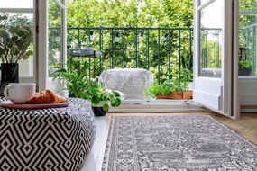 Koberec SIZAL LOFT 21213 Ornament sivý / strieborný / slonia kosť
