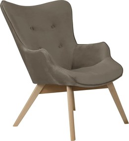 Svetlohnedé zamatové kreslo Niko – Ropez
