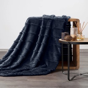 FLANELOVÁ DEKA NINA 150X200 CM TMAVOMODRÁ