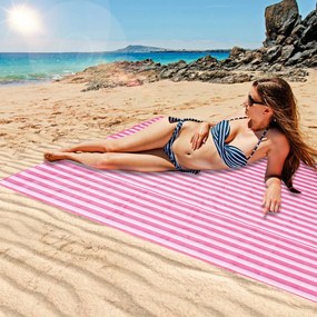 Plážová podložka Plážová pikniková deka 200x200cm ružová