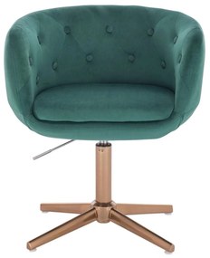 LuxuryForm DESIGN Kreslo MONTANA VELUR na zlatom kríži - zelené