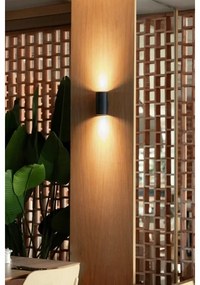 FARO 40543 - Nástenné svietidlo SOLE 2xGU10/8W/230V čierna vrúbkovaná guľatý