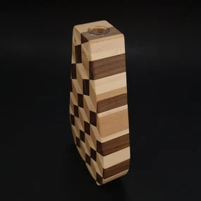 AMADEA Drevená váza mozaika, masívne drevo - škárovka z troch drevín, výška 23 cm