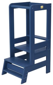 Modrá učiaca veža z borovicového dreva Montessori – Meowbaby