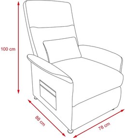 Elektrické relaxačné polohovateľné kreslo Catini ELYSIO tm. sivá