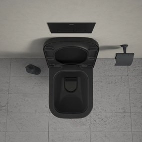 DURAVIT Happy D.2 závesné WC Rimless s hlbokým splachovaním, 365 x 540 mm, antracit/antracit matný, s povrchom WonderGliss, 22220989001