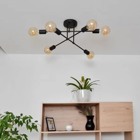 LED Prisadený luster CAMBRIDGE 6xE27/8W/230V čierna