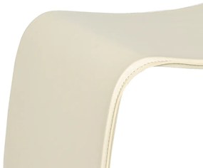 Drevená stolička BENTWOOD II, eko koža, krémová