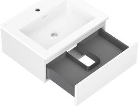 Mexen Orio, kúpeľňová skrinka 60 cm s umývadlom Otis, 1 zásuvka, biela matná, 91A10-06023-1-BF01-W18M01