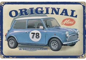 Plechová ceduľa Mini Cooper - The British Classic, (20 x 30 cm)