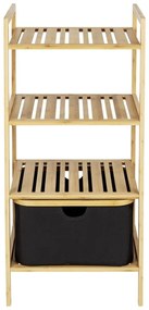 Čierny/prírodný bambusový kúpeľňový regál 44x93,5 cm Ecori - Wenko