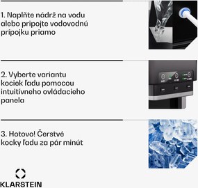 Klarstein ArcticBlend 3v1 výrobník ľadu, 20 kg/24h, Bullet Ice, Drvený ľad, Dávkovač vody