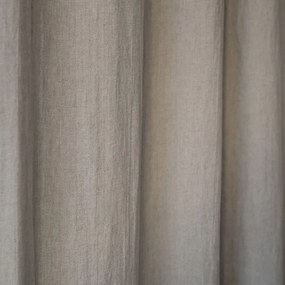 Béžový ľanový záves s pútkami Linen Tales Night Time, 250 x 140 cm
