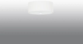 Stropné svietidlo Skala, 1x biele textilné tienidlo, (biele sklo), (fi 30 cm)