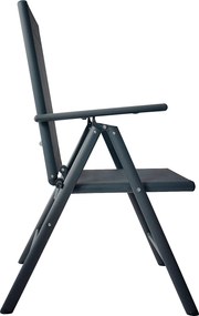 TRENDIE Záhradné stoličky s polohovateľným operadlom sada 2ks sivé