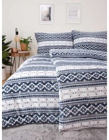 MKLuzkoviny.cz Predĺžené obliečky mikroplyš Exclusive – Winter modré 140 × 220 cm