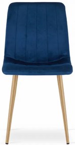 Set štyroch jedálenských stoličiek LAVA zamatové granátové / drevené nohy (4 ks)